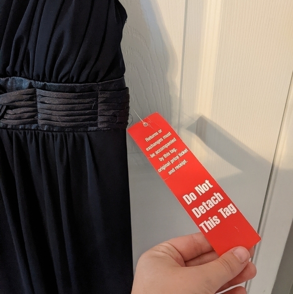 NWT‎ City Triangles Navy Blue Tie Waist Semi-Formal Homecoming Dress Size Large - Picture 7 of 10